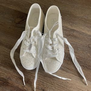 White Sequined Tennis Shoes
